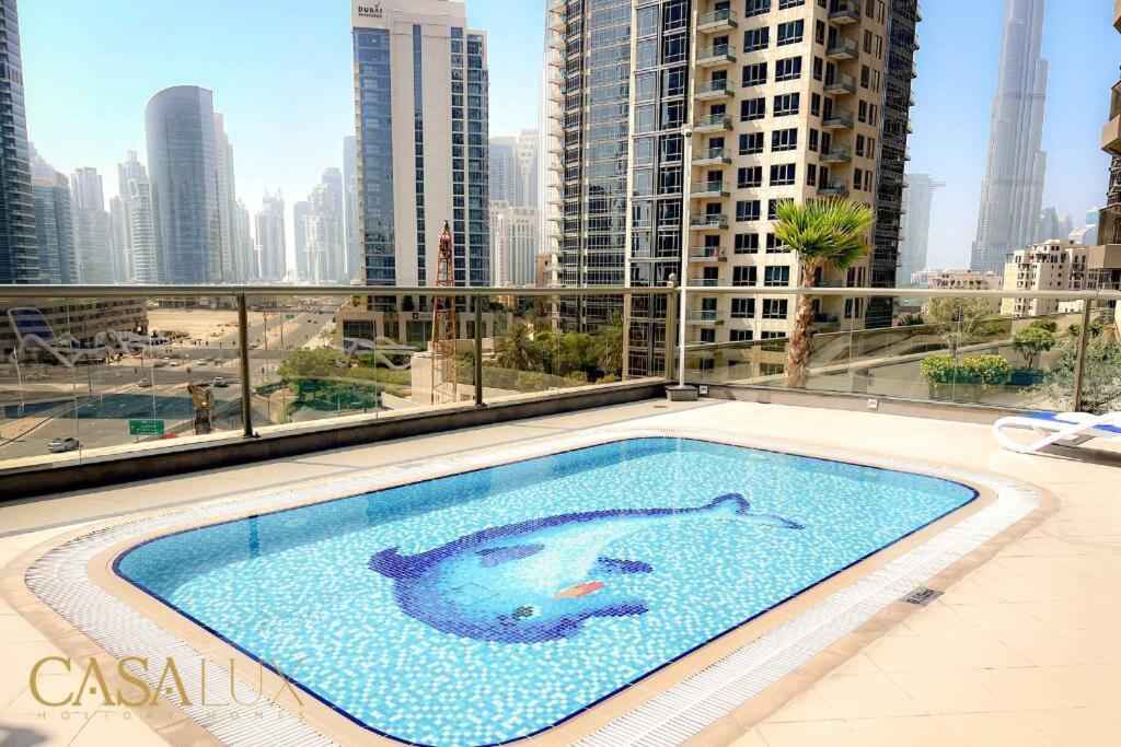Lovely Big Studio W/ Burj Khalifa View In Downtown Dubai Exteriör bild